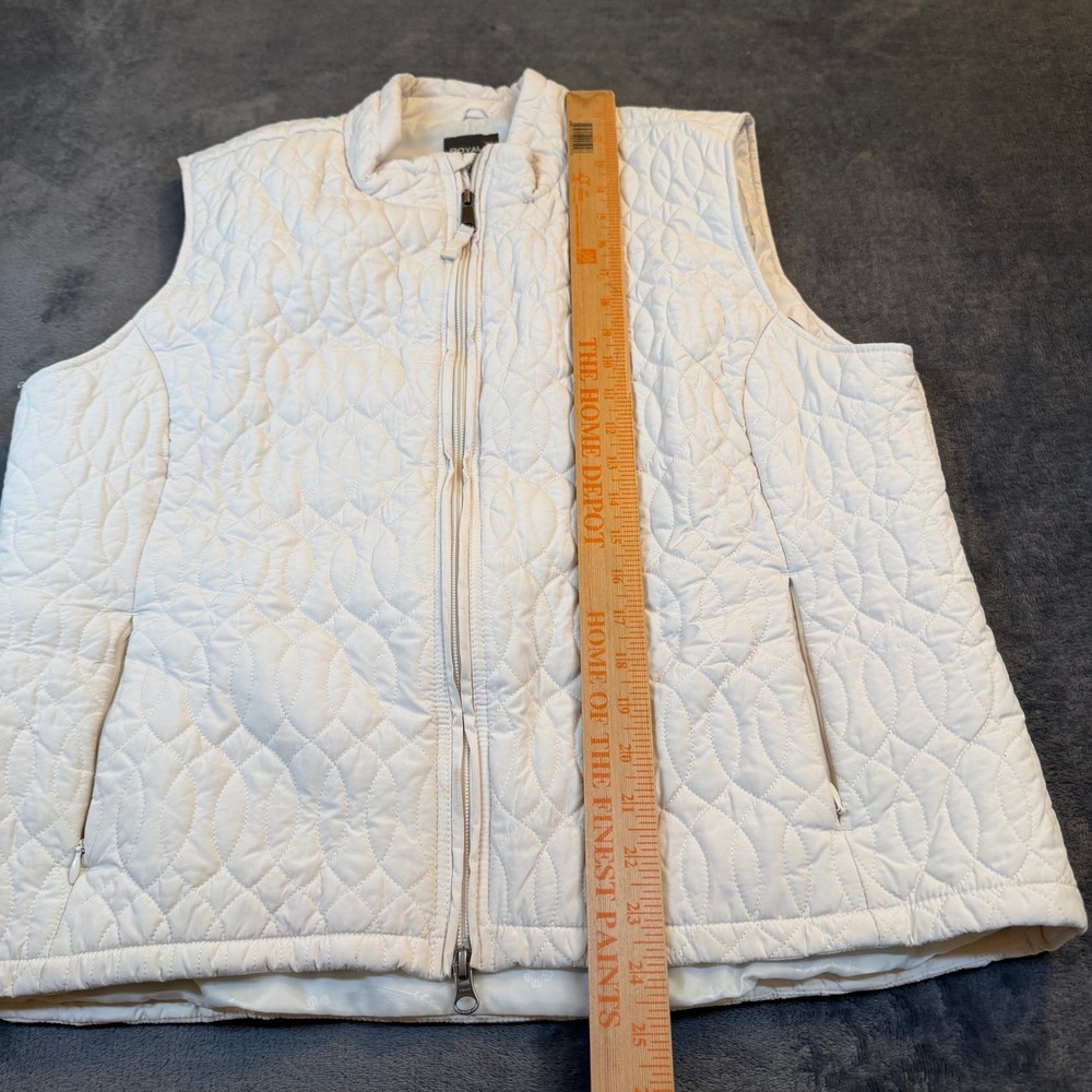 Royal Robbins Quilted Vest Womens Extra Large Cream Full Zip Pockets - Picture 8 of 9